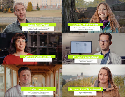 6 Screenshots von jungen Ärzten und Ärztinnen aus Sachsen